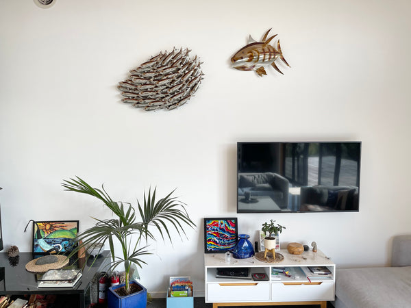 Sardine bait ball heated treated.