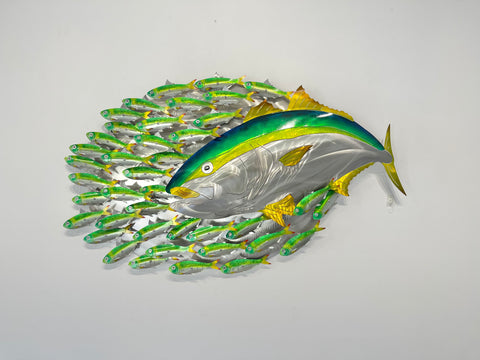 Airbrushed Kingfish (Large) bait-ball with Green baitfish