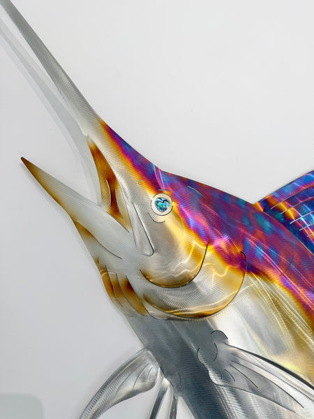 Marlin Electric Blue 1.2m water jet cut