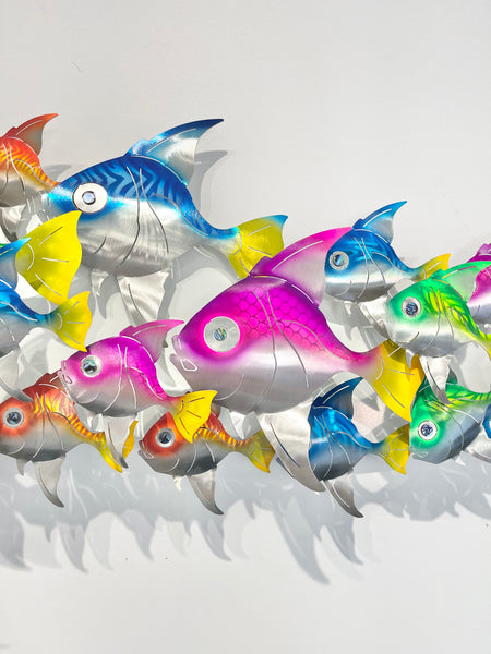 Angel fish airbrushed large & small fish on white backing