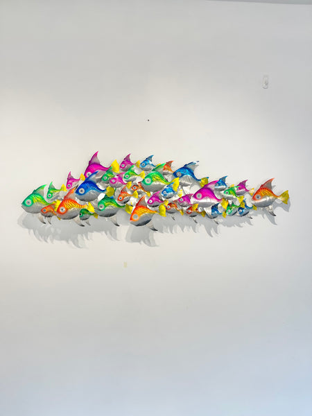 Angel fish airbrushed large & small fish on white backing