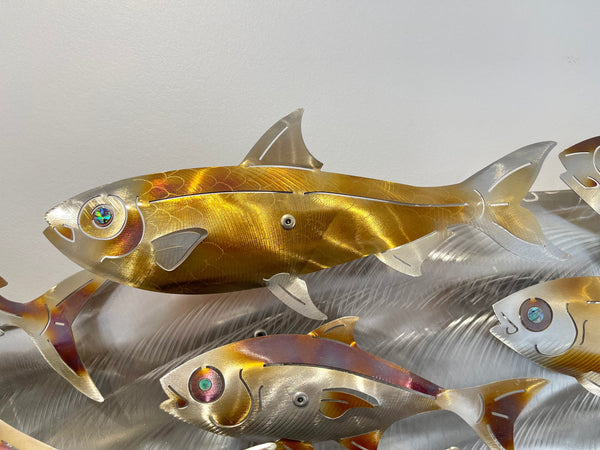 Fishy Slick Combination 4 including Kingis, Mullet, Undersized Snapper & Baitfish heat treated Gold & Silver