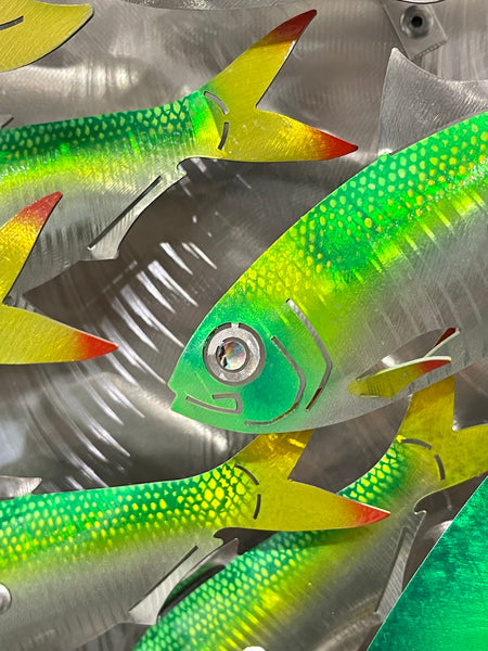 Airbrushed Kingfish bait-ball with Green & Blue baitfish