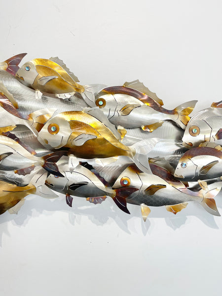 Snapper school undersized in multi & gold colourings