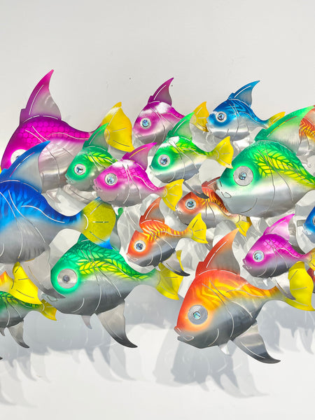 Angel fish airbrushed large & small fish on white backing