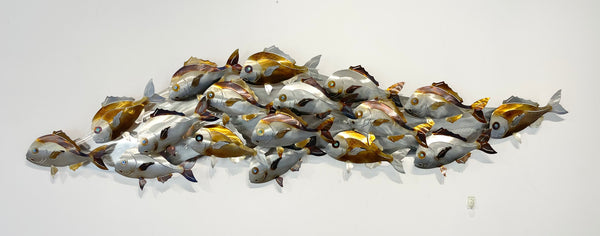 Under size “Snapper school” in multi & gold colourings