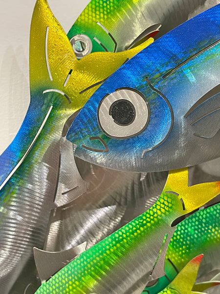 Airbrushed Kingfish bait-ball with Green & Blue baitfish