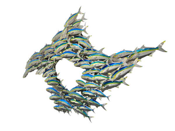 Strength in numbers Out of the blue on larger backing with small & big kingis