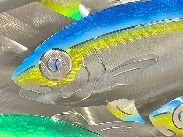 7 kingfish airbrushed  “Blue & Green”