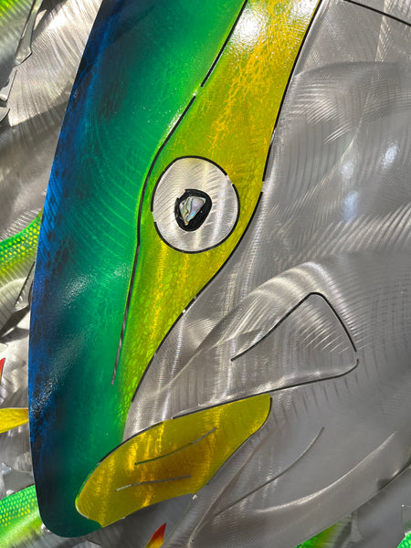 Airbrushed Kingfish (Large) bait-ball with Green baitfish