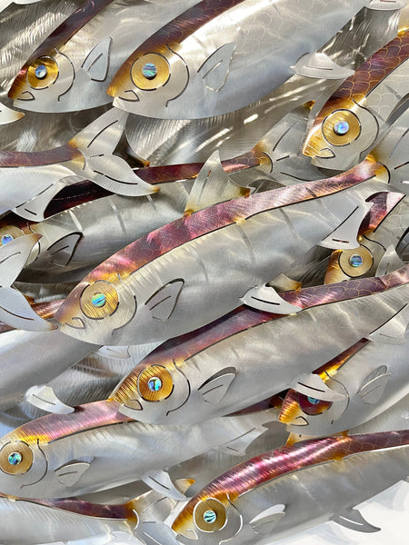 Mullet/Sardine bait ball heated treated multi colour small