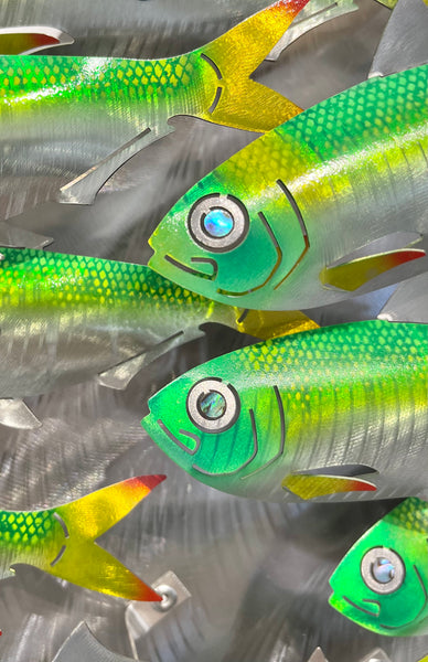Airbrushed Kingfish (Large) bait-ball with Green baitfish