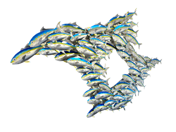 Strength in numbers Out of the blue on larger backing with small & big kingis