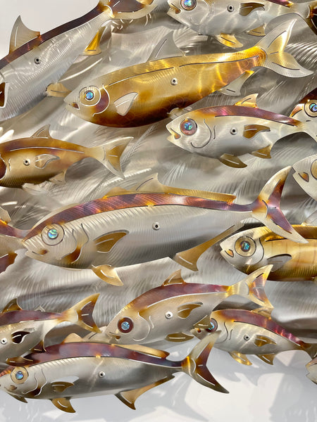Fishy Slick Combination 4 including Kingis, Mullet, Undersized Snapper & Baitfish heat treated Gold & Silver