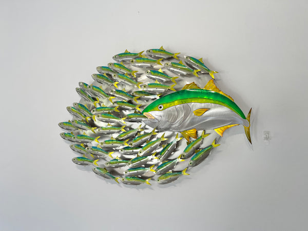 Airbrushed Kingfish bait-ball with Green baitfish – Jiwa Steel