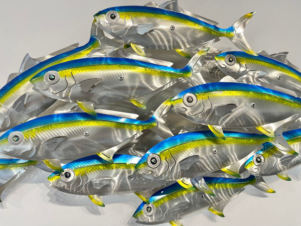 Dozen Kingi school “Airbrush Blue” including paua eyes