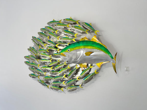 Airbrushed Kingfish bait-ball with Green baitfish