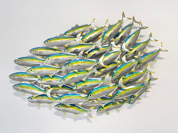 Airbrushed Oval Kingfish school